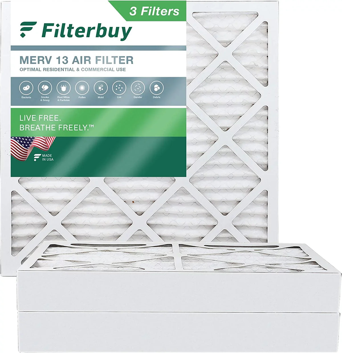 13 Filters AC 12x12x4 Pleated MERV Air (3-Pack) Filterbuy Furnace HVAC
