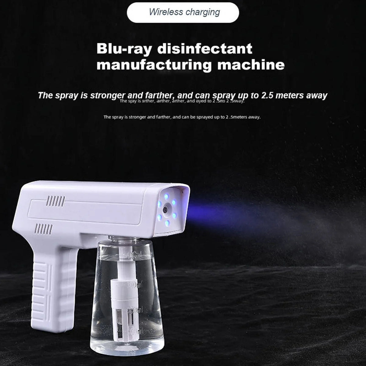 Blue and Maker, Generator, Water Disinfection Spray Light NaClO Electrolysis 3-in-1 Disinfectant Gun