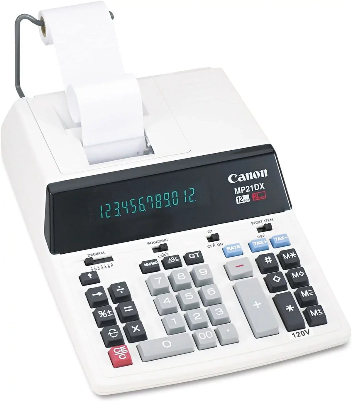 Mp21dx Two-Color MP21DX Fluorescent Calculator Printing Canon Black/red 12-Digit