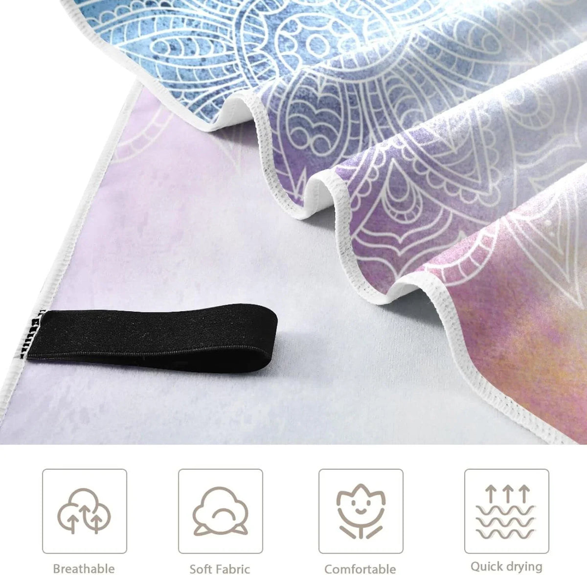 Mandala's Travel Dry for Bestwell Purple Super Compact Beach Towel Quick Holiday（156） Lightweight Towels Absorbent Oversized - Camping Towel - Swimming