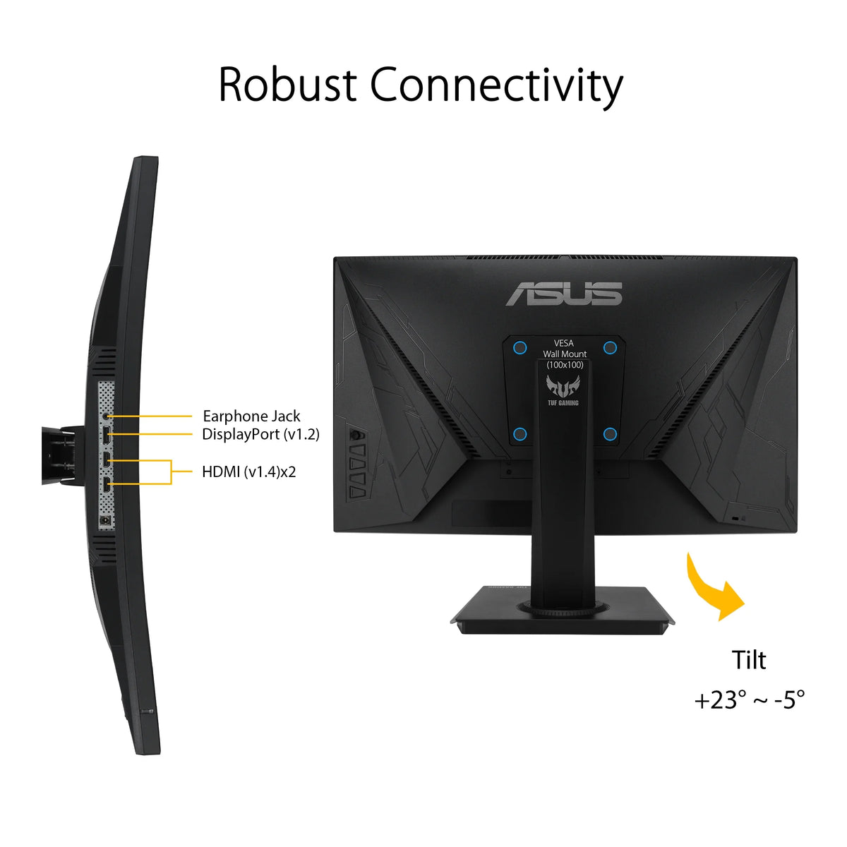 Extreme 1080P Low VESA Gaming Full DisplayPort, Premium, Curved Gaming 23.6" - 165Hz, TUF Boost, Shadow FreeSync Mountable, Monitor, - Adaptive-Sync, Blur, Motion HDMI 1ms, VG24VQE ASUS HD,