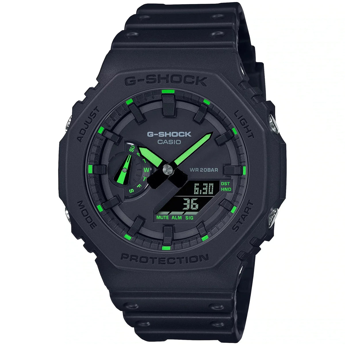 G-Shock Neon Limited GA2100 Green Edition Black