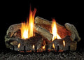 Stacked Burner, Oak IP LP 18" VF Aged Glaze Slope Logset with