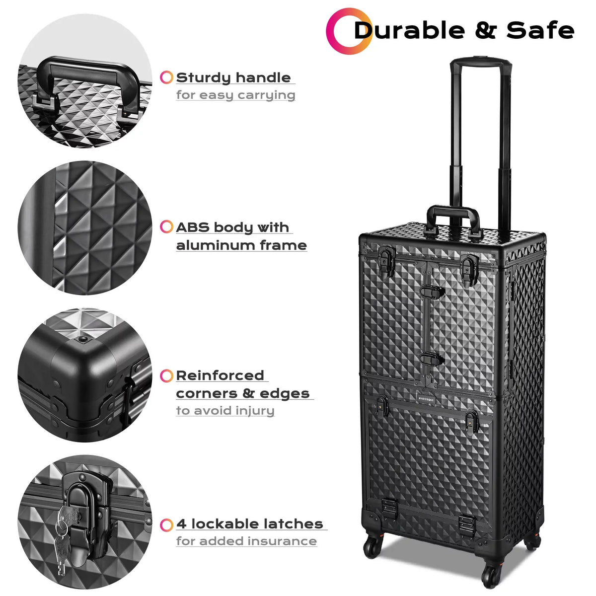 Cosmetic Salon Rolling Byootique Organizer Stylist Case Hair Trolley Makeup