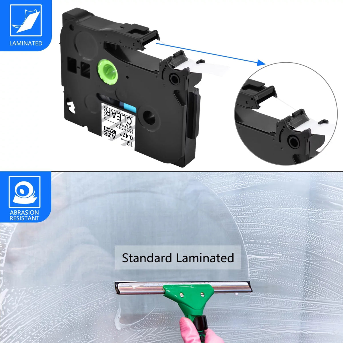 Matte for on TZ-M31 Clear Tape TZeM31 30PK Black GREENCYCLE Label Laminated TZe-M31 P-touch TZM31 Compatible 12mm 0.47" Brother