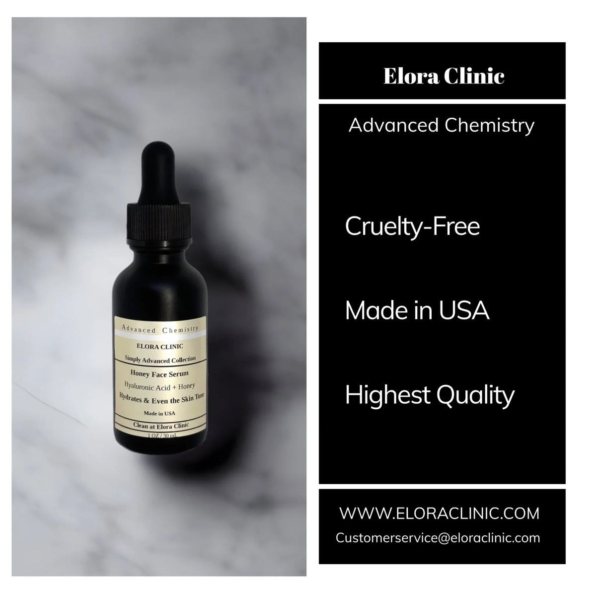 Serum - Free Hydrating Clinic Acid + Hyaluronic Acid Elora Serum Honey Deeply Honey Oil - Water and - Hyaluronic Honey Based -