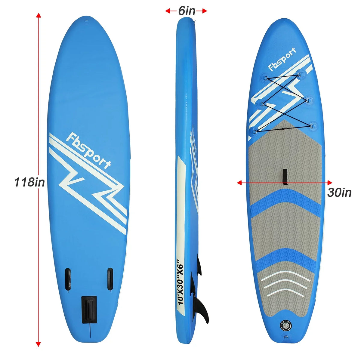 Control, Surfboard Ft Surf Accessories Paddle Bag, Thickening Non-Slip Up SUP w/Complete & Standing Boat Carry FBSPORT 11 Deck, Stand Inflatable Board