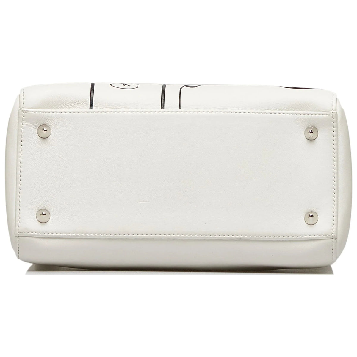 Paradise Medium Lady Unisex White Authenticated Satchel Dior Pre-Owned Lambskin Leather (Good)
