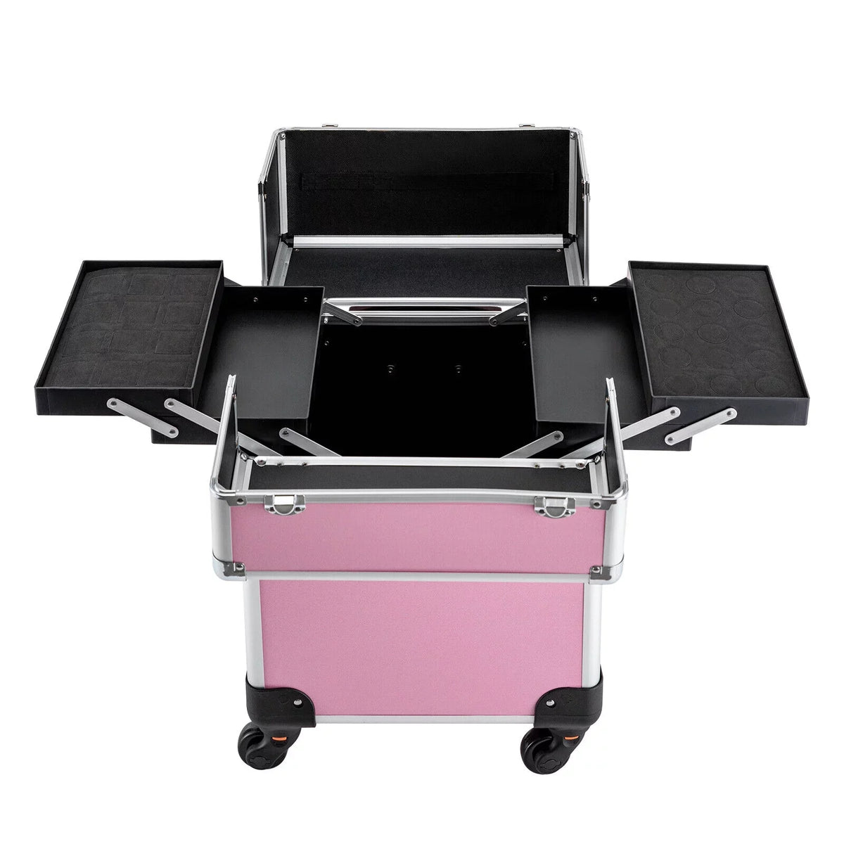 Storage Professional Rolling Trolley with Cosmetic Miumaeov Makeup 4-Tier Organizer Case Train Wheels Makeup