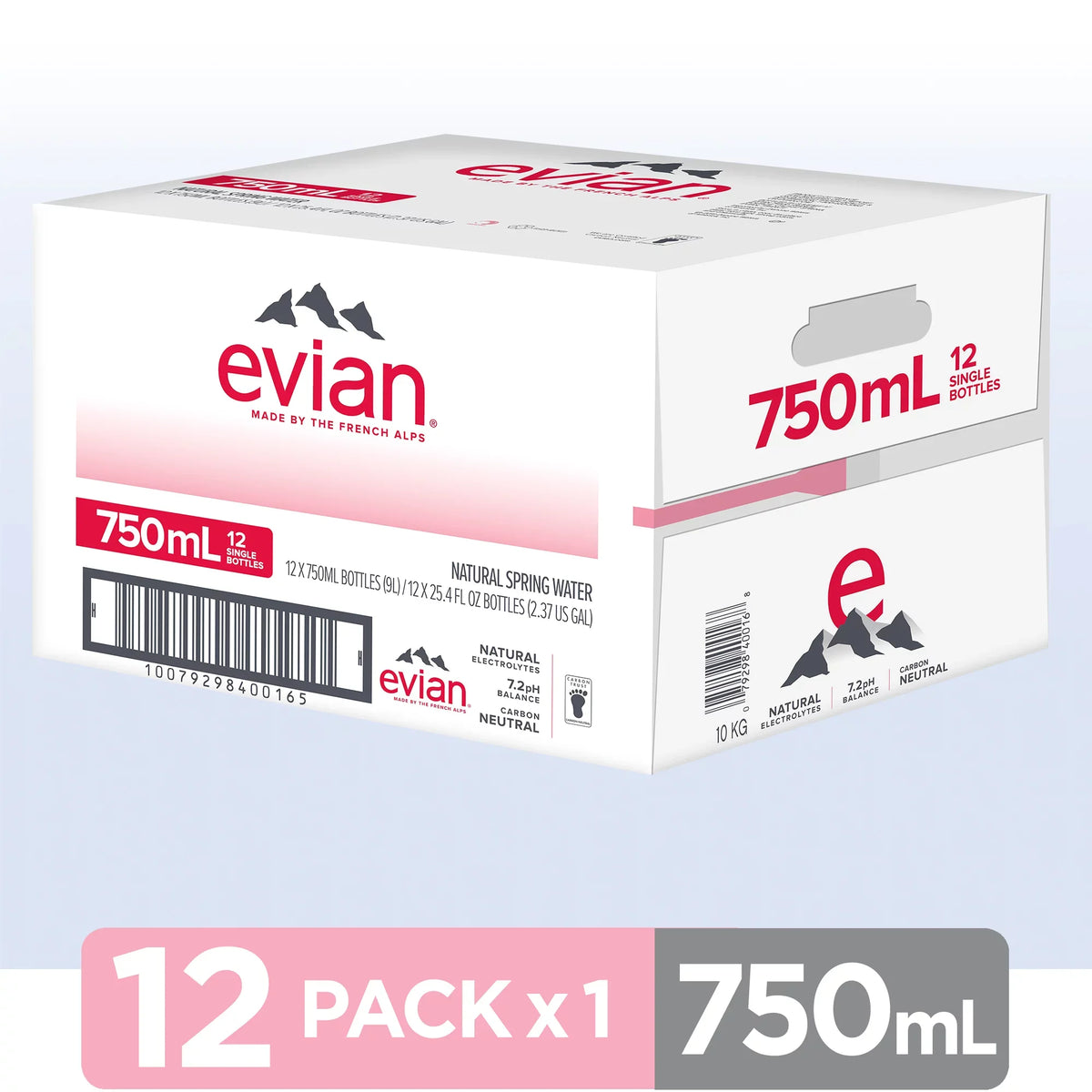 12 Fl Water, Natural evian Spring Oz, Bottles Count 25.36