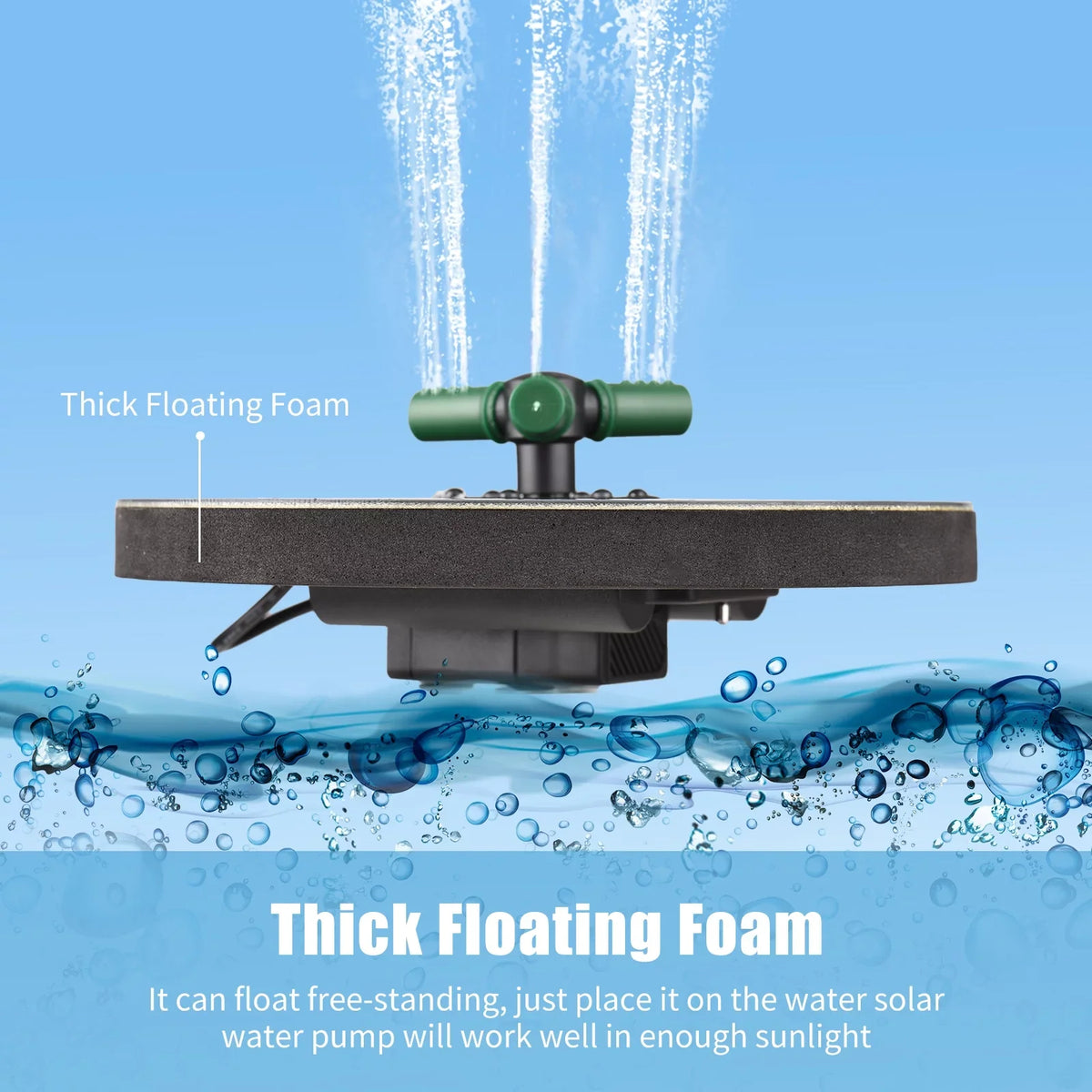 Light Fountain with Small for Solar Yabuy Pump Rotatable Colorful Battery, 4W Pond LED Nozzle Water