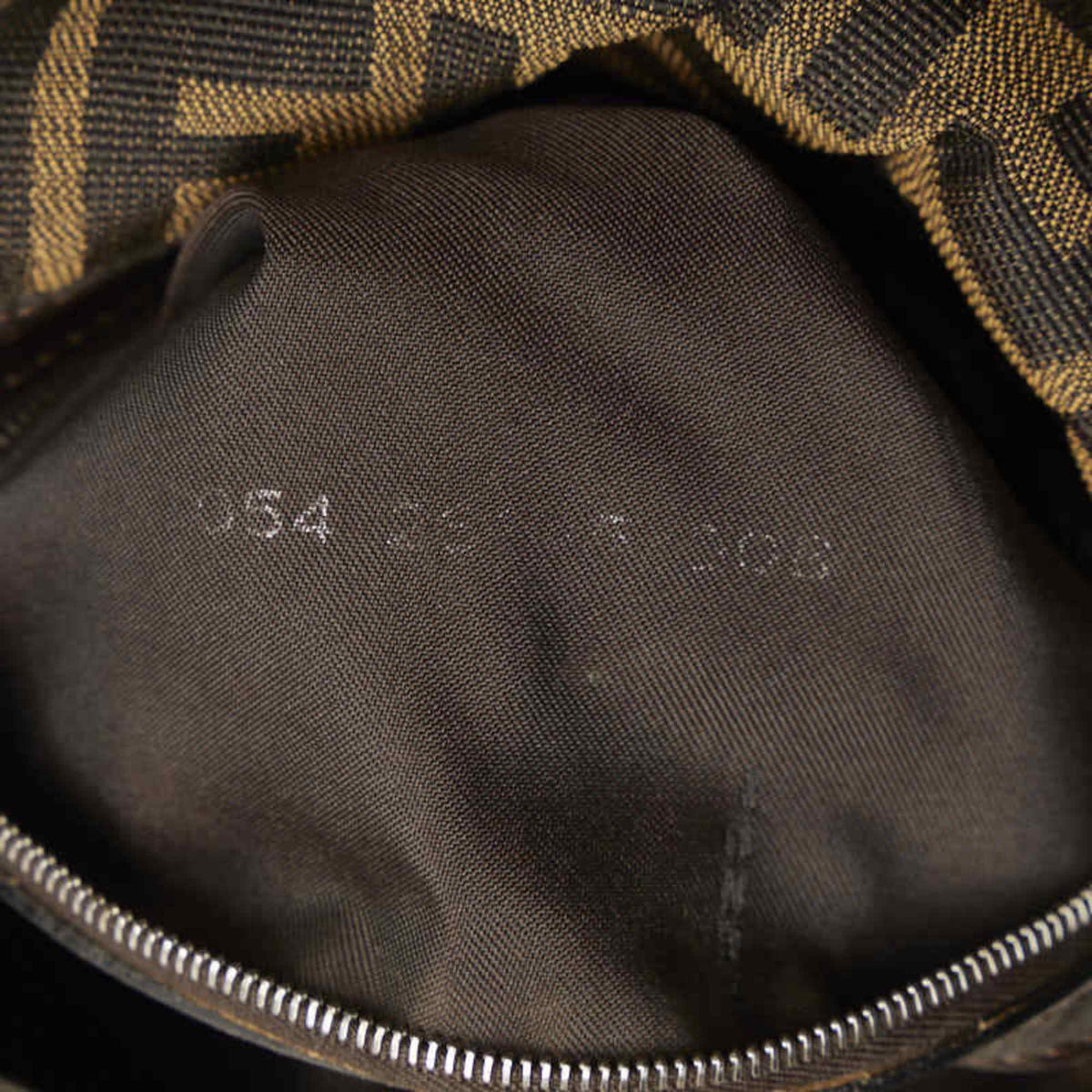 Canvas Leather Pre-Owned Brown ZUCCA Bag Bucket FENDI Women's Mamma (Good)