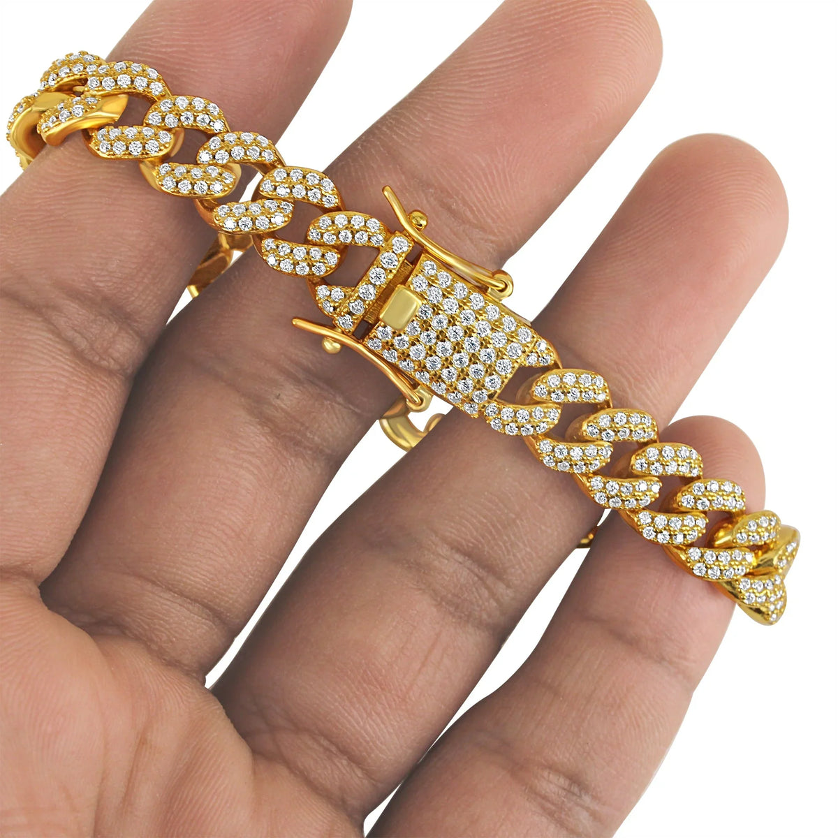 Moissanite Cuban Mens Tester Custom Sterling Diamond 8 Bracelet Miami Diamond Silver 12mm Inch Iced Passes