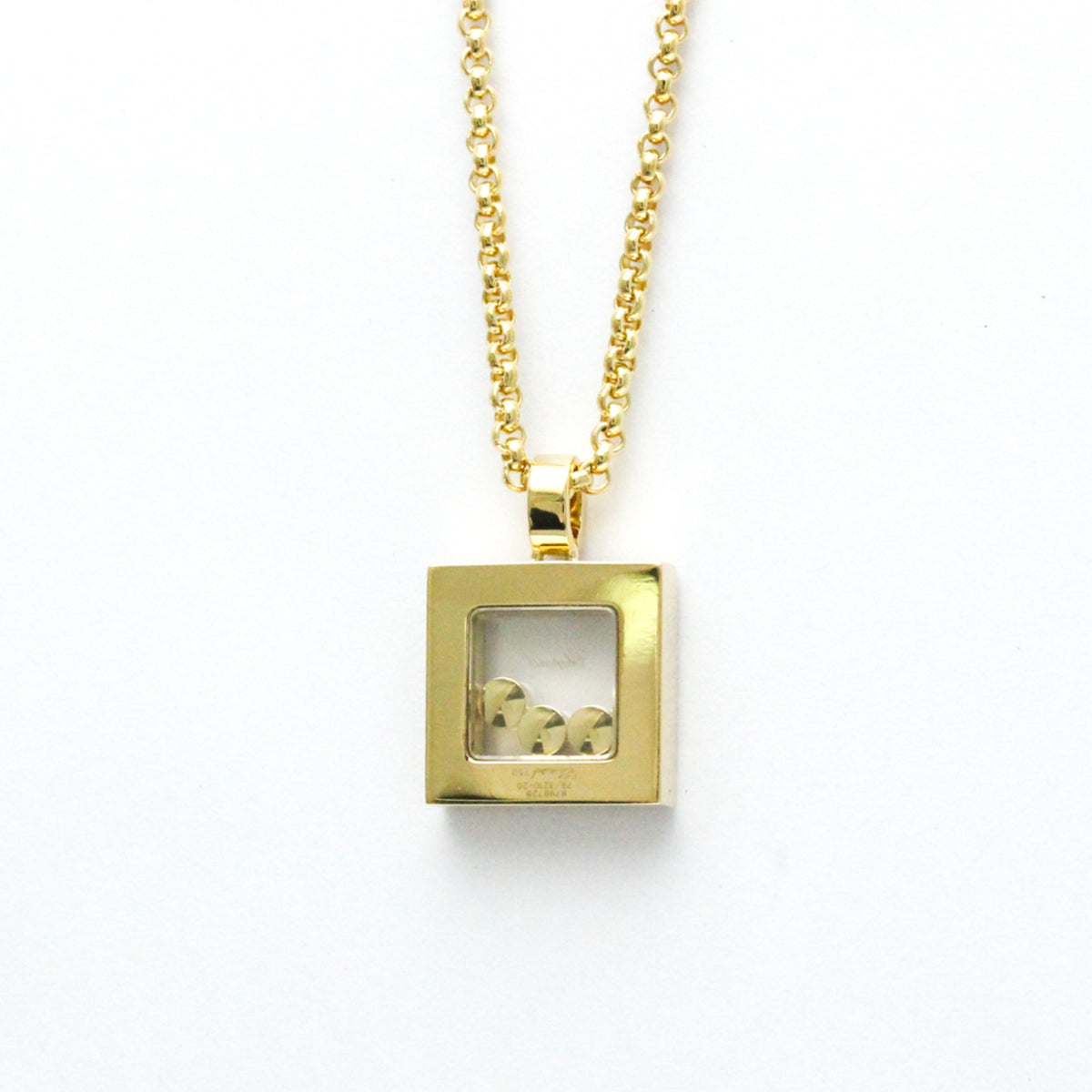 Men,Women Pendant Necklace (Good) Happy (Gold) Fashion (18K) Diamonds Chopard Necklace Pre-Owned Yellow Diamond Square 79/3210 Gold