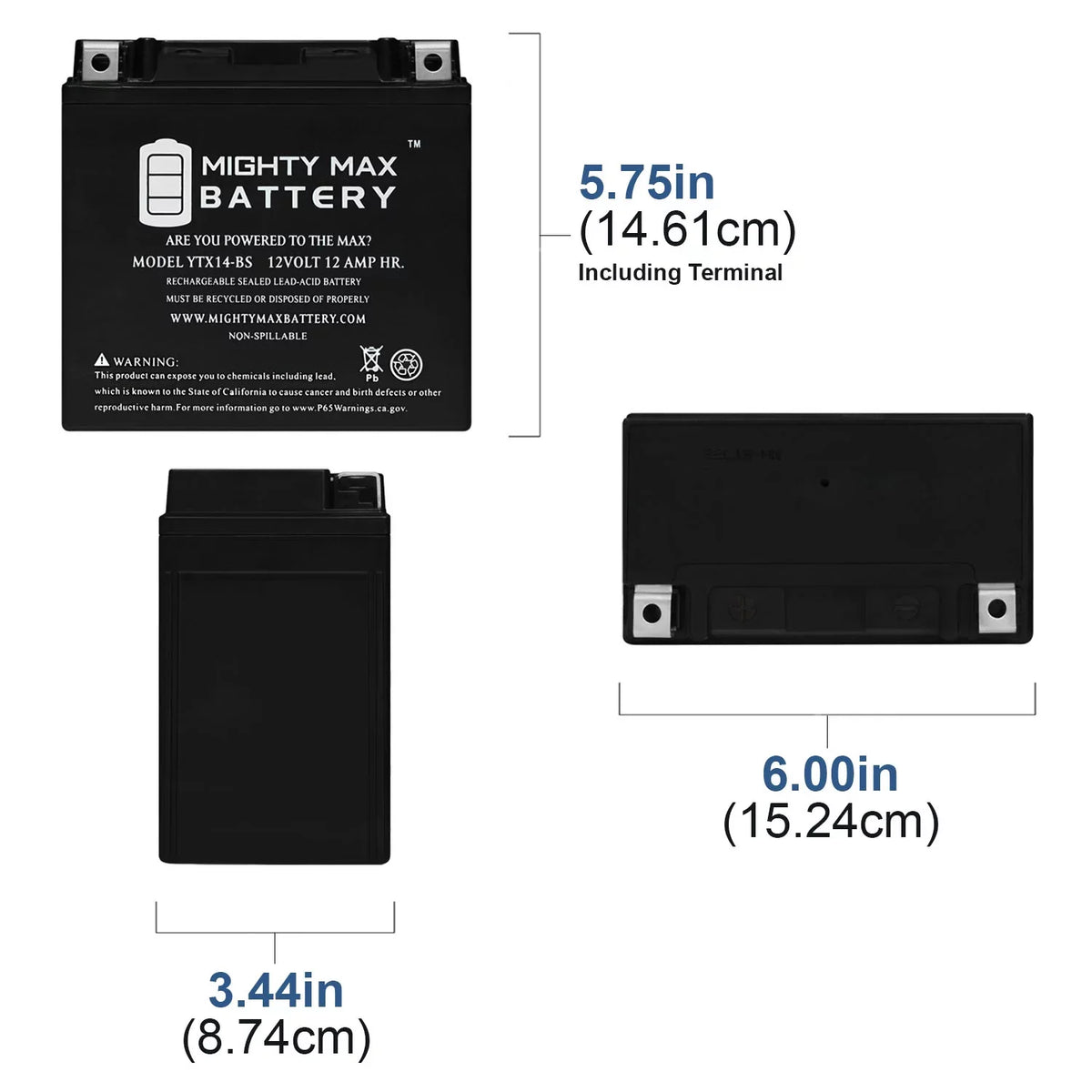 GT, Pack - BMW GS, 2 Replaces YTX14-BS R, Battery F800ST, ADV 07-18