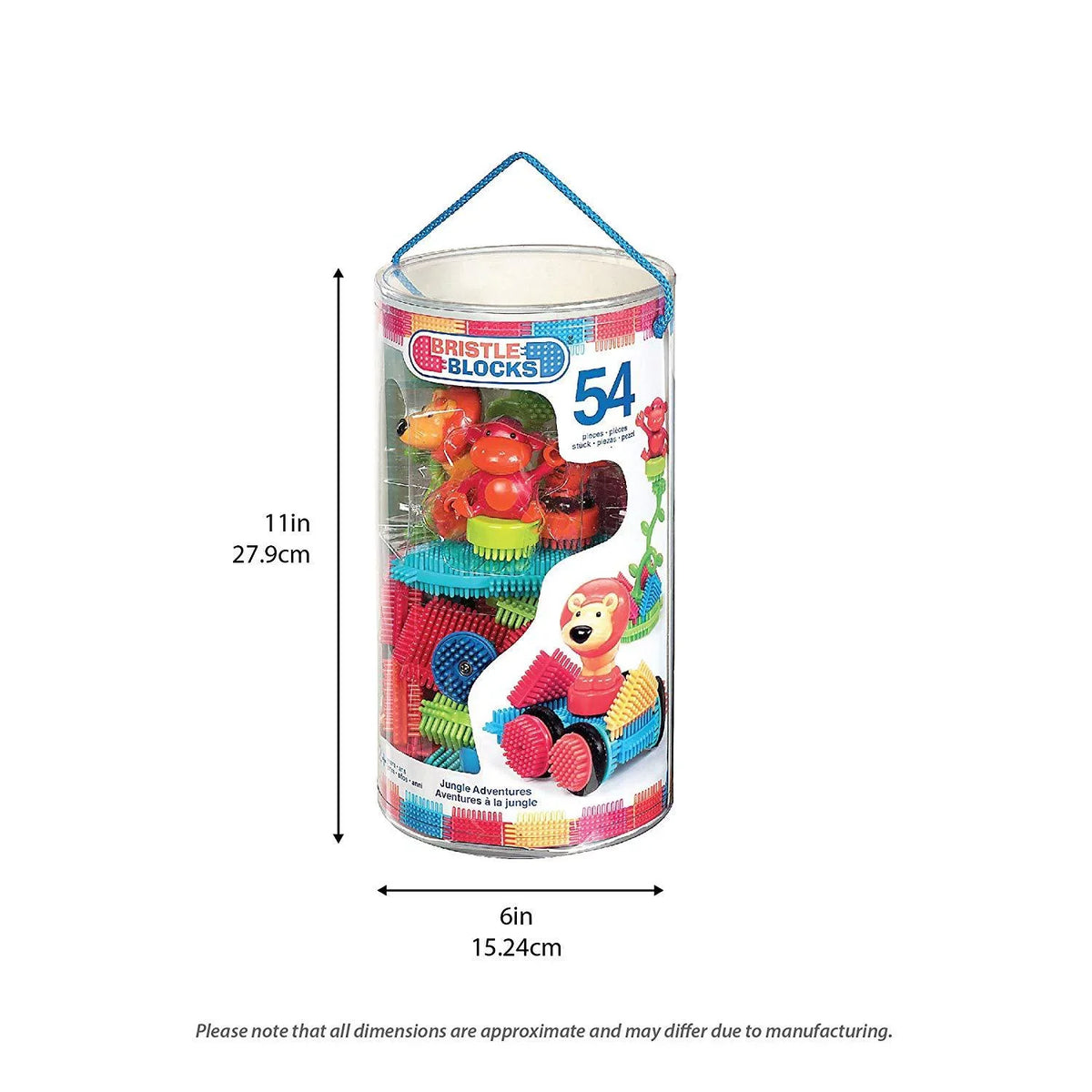 Toys 54Piece Creativity Blocks A Blocks Toy - Sensory Toys The - & Kids Battat In Yr Tube Jungle - 3D 2 Adventures STEM Blocks - by for Bristle - Dexterity for Building Bristle Official