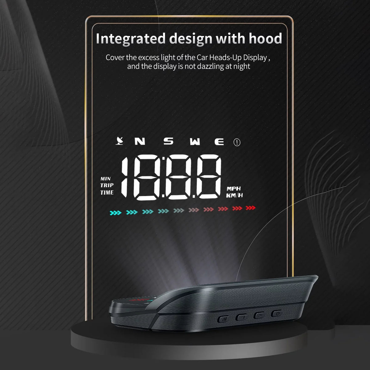 Time, Speedometer Car, Alert Ambient Speed & Distance, Travel GPS Heads-Up Over-Speed Apexeon Direction, Digital Display Light, for