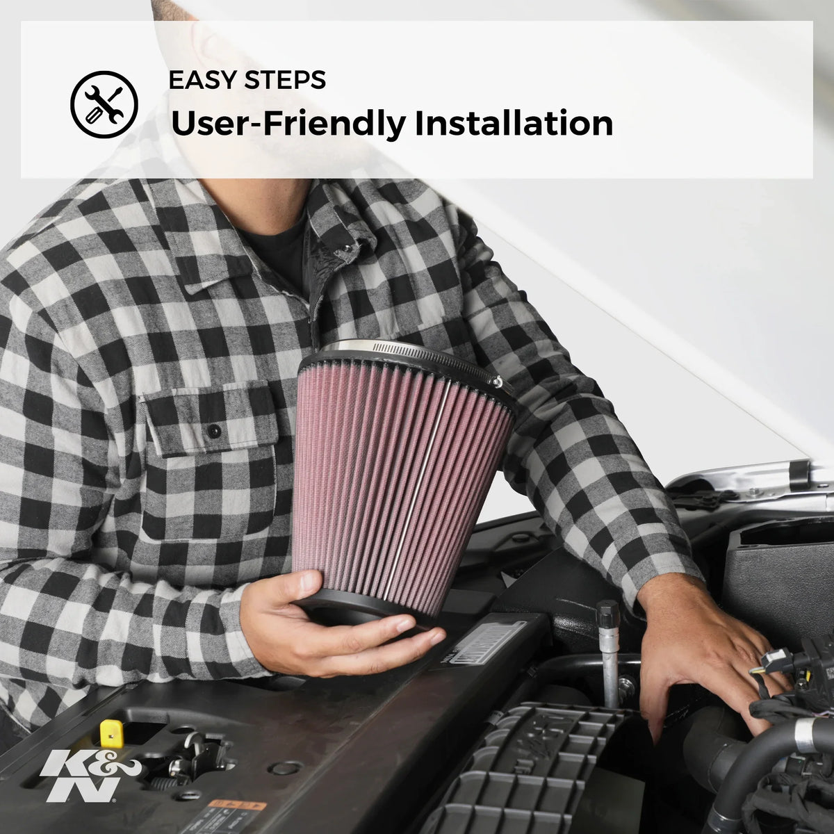 Washable, Industrial Performance, Replacement Engine Filter, Duty: Premium, Heavy Filter: Air High E-3019 K&N
