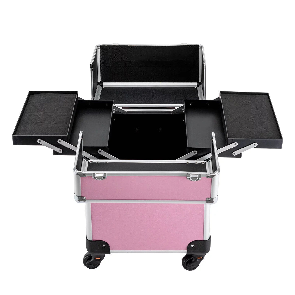 Cosmetic Makeup Case Barber Personal Miumaeov Organizer Dividers Beauty Care for Storage Professional Adjustable Rolling Trolley Case Large Case Train Travel Cosmetic Salon