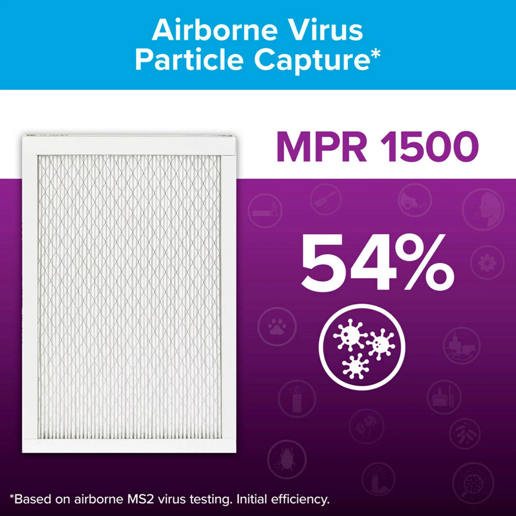 1500 by Reduction Viruses, Captures Allergen Allergens, 20x22x1, MPR, Air HVAC 3M, 4 12, Bacteria, Filtrete Advanced Filter, Furnace MERV Filters