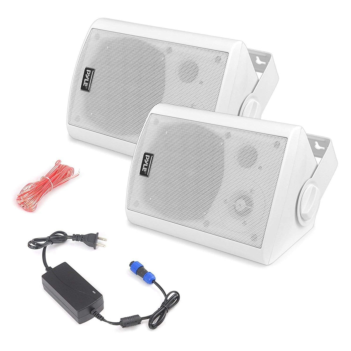 System Bluetooth Mount & Pyle White Speakers, Waterproof 5.25'' - Wall Speaker Indoor/Outdoor