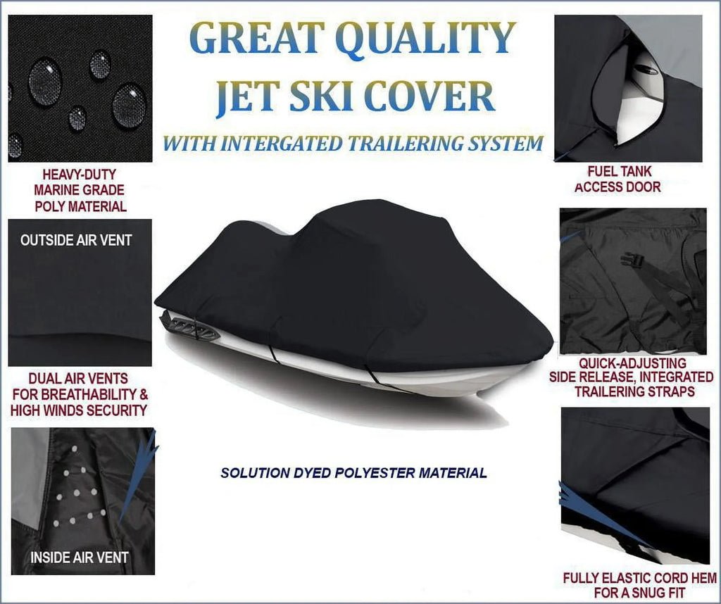 Cover JET Sea Doo for Bombardier SKI Compatible BLACK PWC 2008 Sea-Doo GTI 2009 600D 2010 130