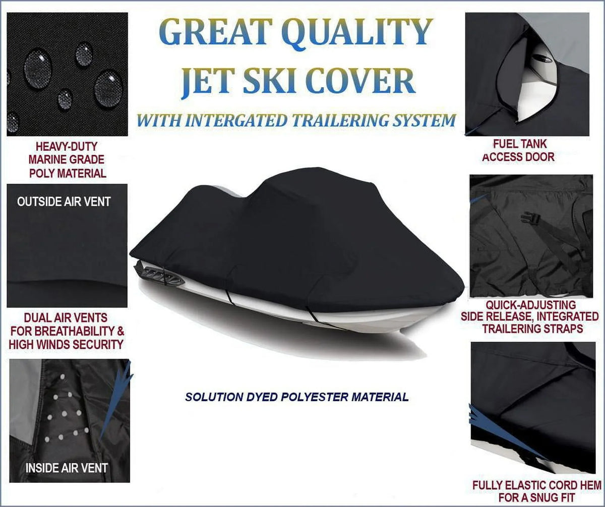 2017 Ski PWC Sea-Doo Compatible Doo 600 Sea SE Cover DENIER 2018 Watercraft for Cover BLACK GTI JetSki Jet