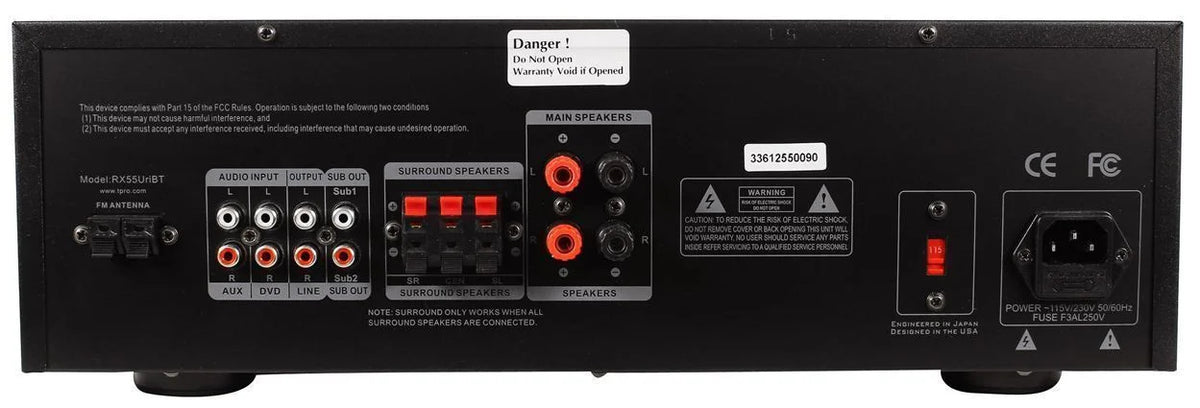 Theater Technical Pro Bluetooth RX55URIBT Ceiling Receiver+(2) 8" Home Speakers