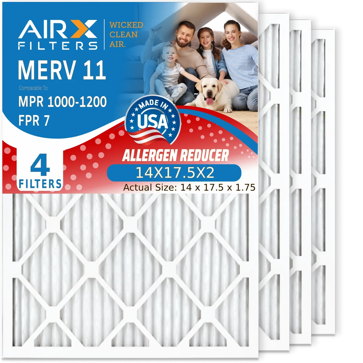7 by MPR AIR. Filter Compatible & FPR 11 FILTERS Honeywell DR90 with 1000, Air WICKED 50070171-002 Comparable CLEAN MERV Pack 14X17.5X2 New AIRX Dehumidifiers DR120 4 MPR & Style to 1200