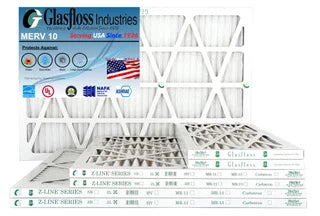 (Actual MERV Filter - Glasfloss - -Qty:6 Made 10 Furnace - Size: in x inch) Air 16x20x1 19.5x7/8 USA 15.5