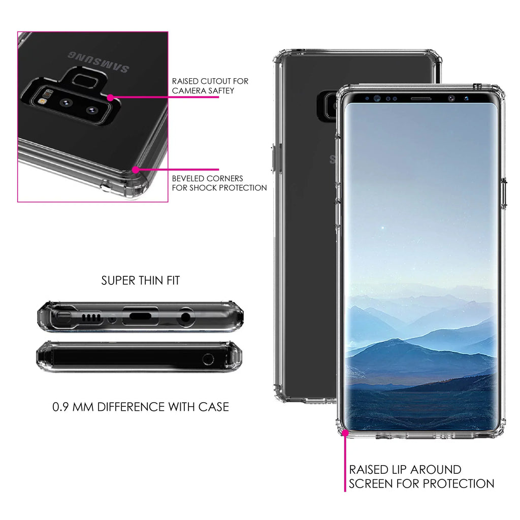 & Faith, Bumper, 9 for Screen Tempered Glass Shockproof TPU Clear & Leaves Galaxy - Cross Note Protector Love DistinctInk Back, Samsung Hope Case - Hybrid Acrylic -