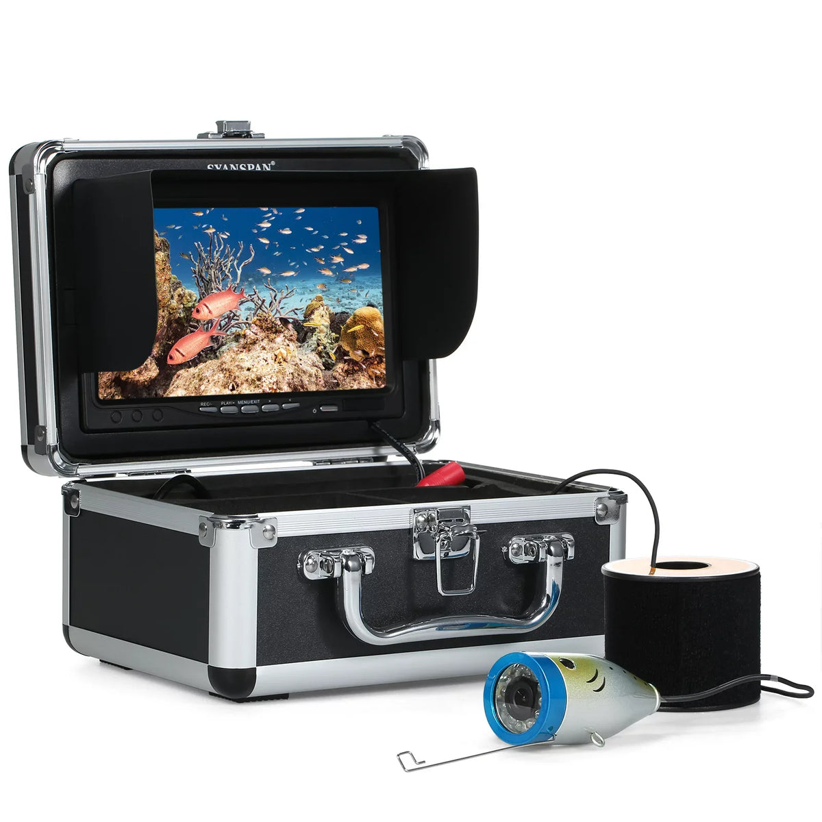Finder Sea Cable Fishing with Boat moobody Waterproof LCD Display Ice Fish 15M/30M/50M for 7Inch/9Inch Camera Underwater IP68 Lake Fishing 12LEDs