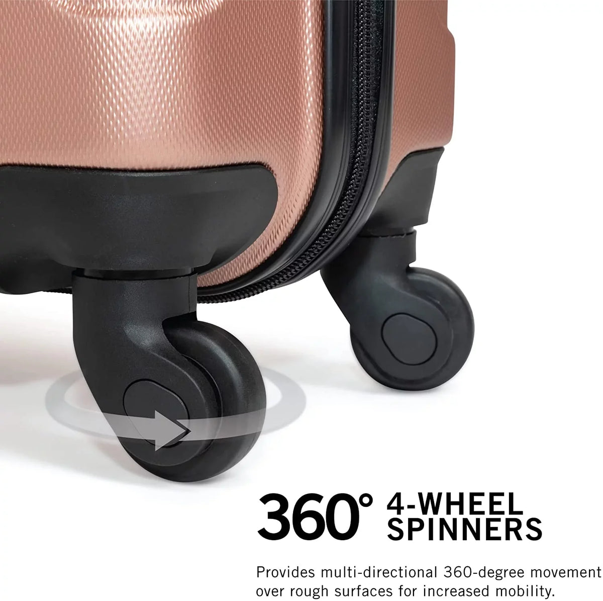 REACTION 24-Inch Bounds Suitcase, Durable Rose Size 4-Wheel Of Gold, Cole Checked Out Hardshell Lightweight Cabin Kenneth Travel Spinner