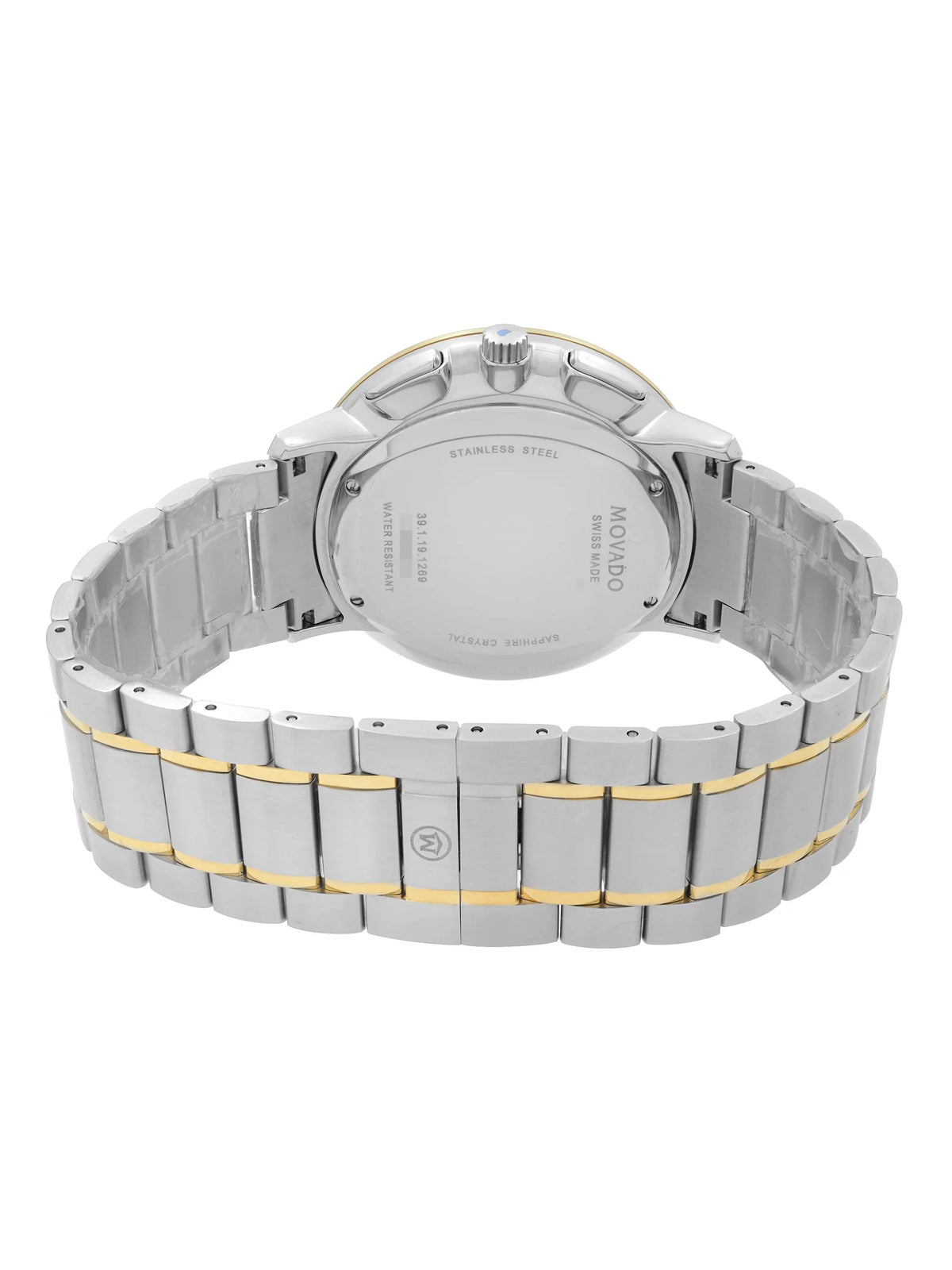 Classic 42mm Thin Watch Two-Tone Dial Movado 0606887 Silver Steel Quartz Mens