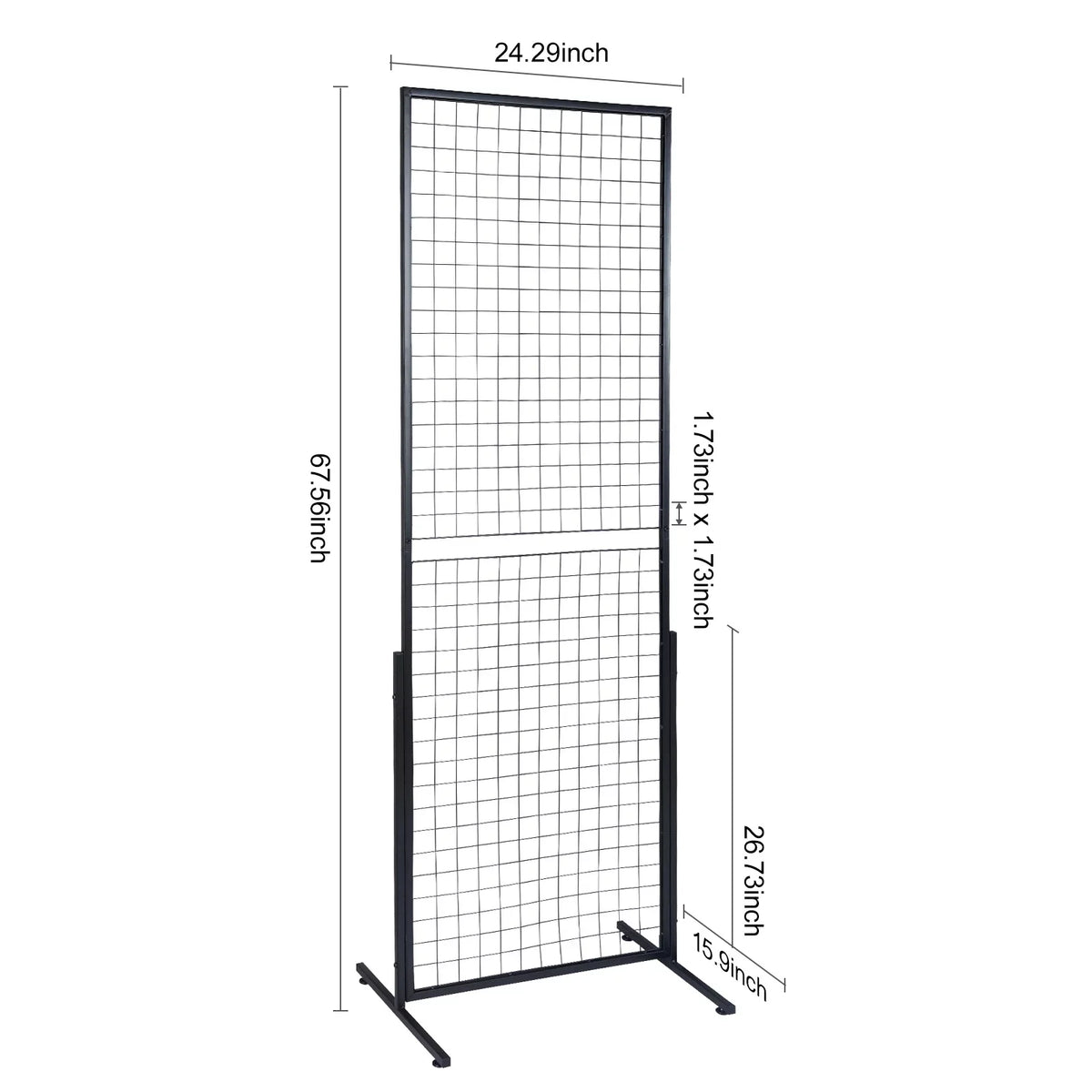 Side Wall T-Base with Packs Grid Gridwall 2' Gridwall x Double Retail Floorstanding, Shows, Display and Wire Art Extra Clips Panels Racks Display for 2 Panels Tower, with 5.6' Craft Hooks BENTISM