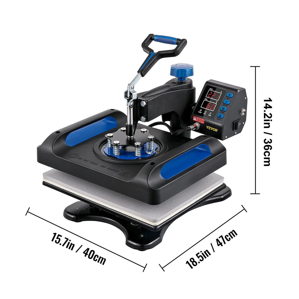 Pillow, Digital Vinyl 12" Pressing Surface, Anti-Scald Canvas Sublimation Machine, Fast Machine, T-Shirt with Swing Bag, Away Transfer x BENTISM Press Heating 360 Printer 15" Blue Heat