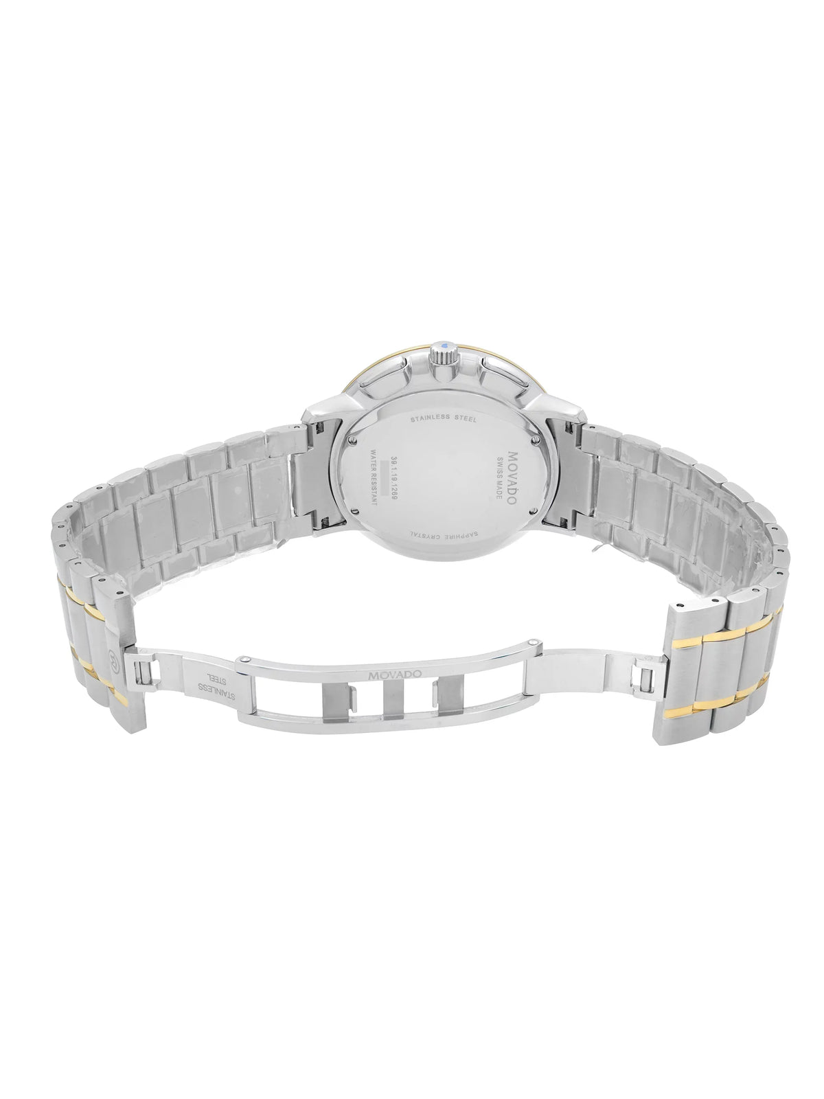 Classic 42mm Thin Watch Two-Tone Dial Movado 0606887 Silver Steel Quartz Mens