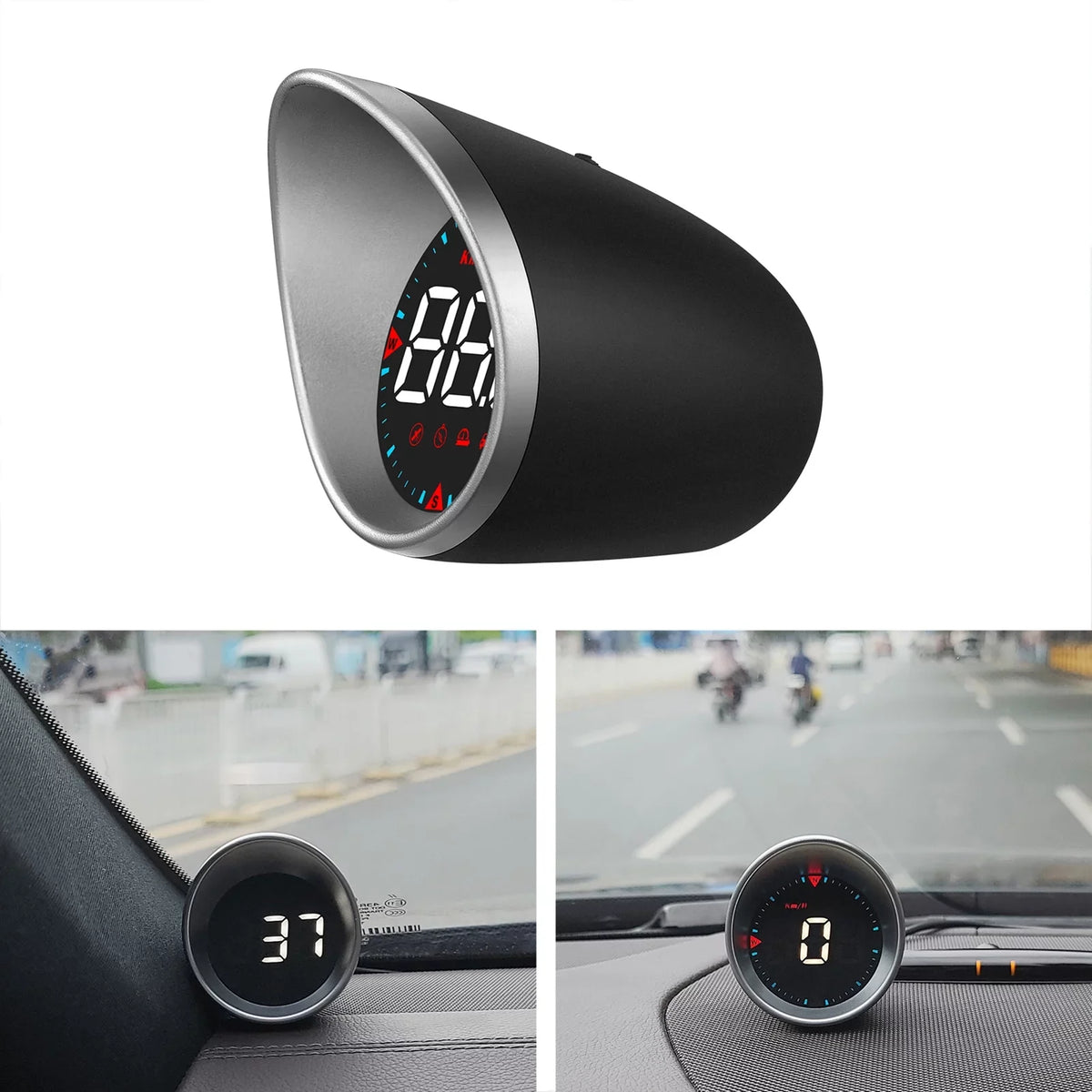 Compass Alarm Fatigue Speedometer Car Digital Angle, Display Alarm Head-up Mileage, HUD Driving Display and Overspeed Car Driving