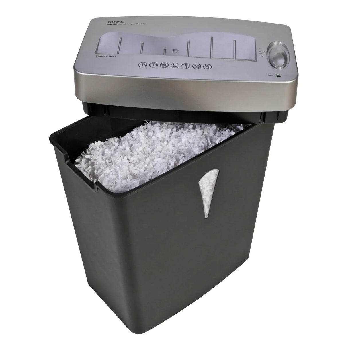 Silver 0.157" gal for Credit - Card 0.394" 4 Capacity 5 Shredder Cut Shred Paper - shredding Per - Wastebin x MC500 Micro Paper, Black, - Pass - - Size Royal