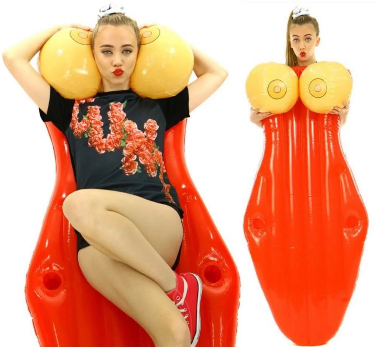 BACHELORETTE POOL FLOAT 4.5FT BIG HOLDERS MOUTH GIANT BACHELOR PARTY BOOBIES CUP