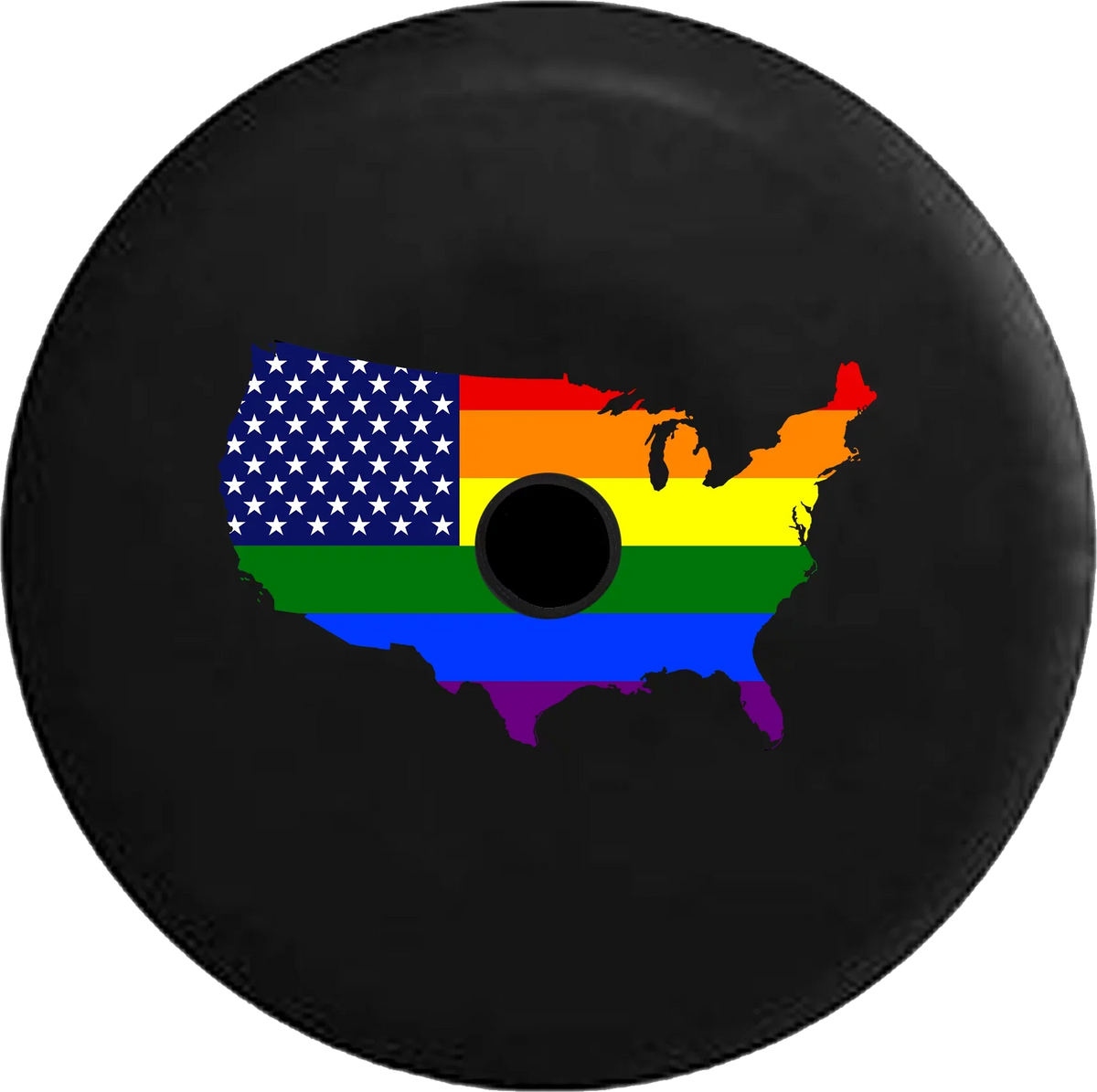 2018 JL Map Tire LGBTQ RV 2019 Inch Flag Spare Cover Camera 32 for Jeep of United Wrangler Gay Backup States America