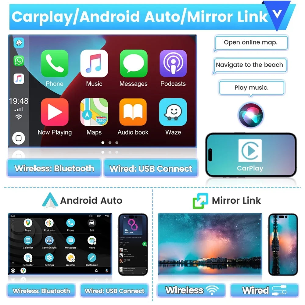 Stereo Link Bluetooth Grand 9'' for Wireless Auto USB, Car Touchscreen GPS Android Cherokee Camera Mirror Android 2+64G Hifi Backup 2008-2013 WIFI Carplay AHD Podofo Jeep Radio FM 13