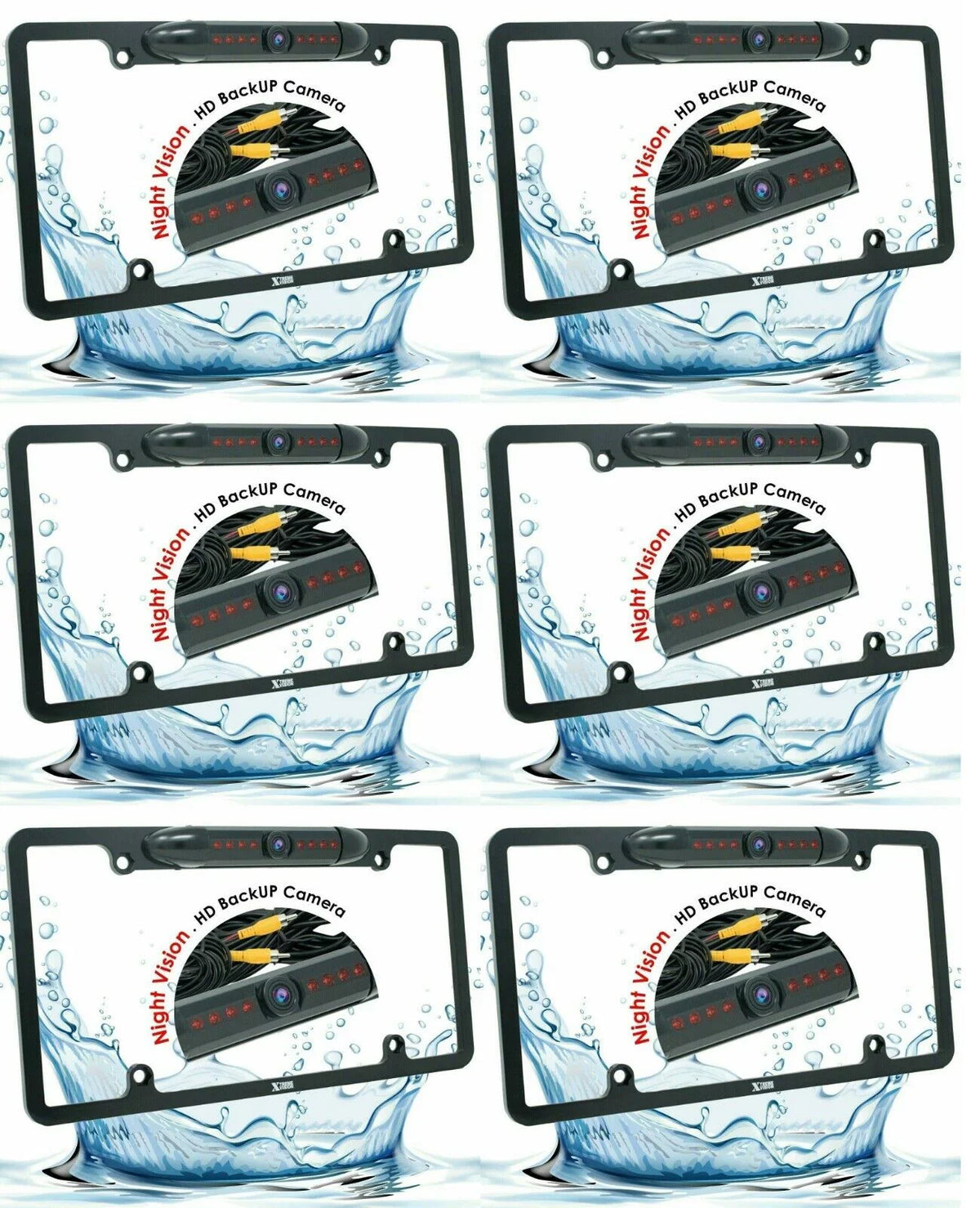 License Plate Bundle Vision View Backup 6x Camera Wide Waterproof Angle Rear HD Night