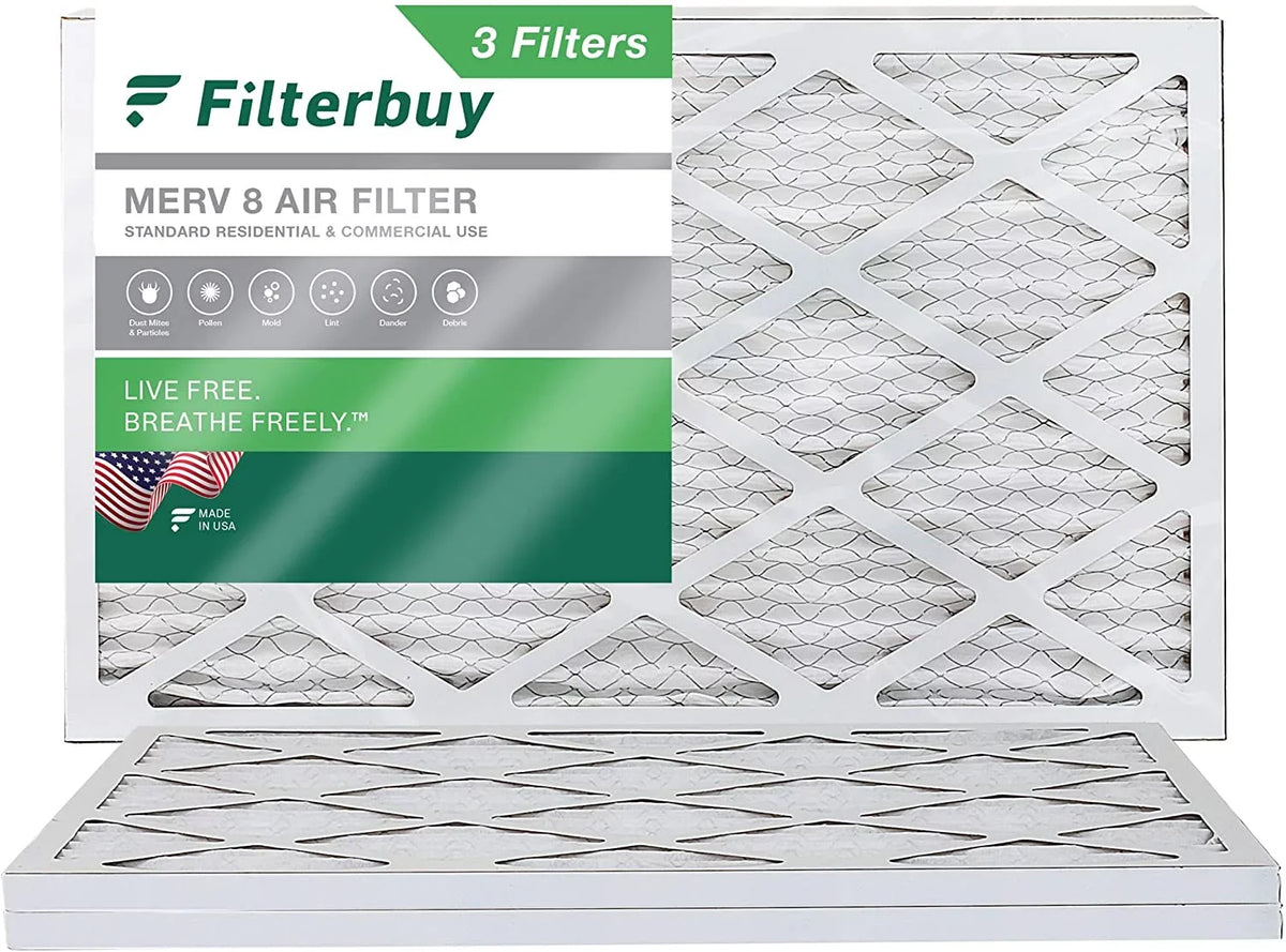 HVAC 20x36x1 Air Filters MERV (3-Pack) Filterbuy 8 Pleated Furnace AC