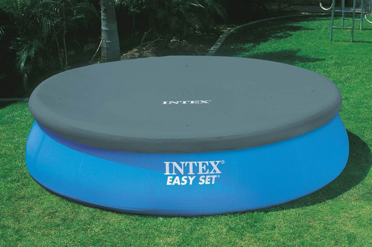 Ground & Frame Inflatable x Cover 18ft Pump Metal Round Pool with Ladder, Intex Above 48in