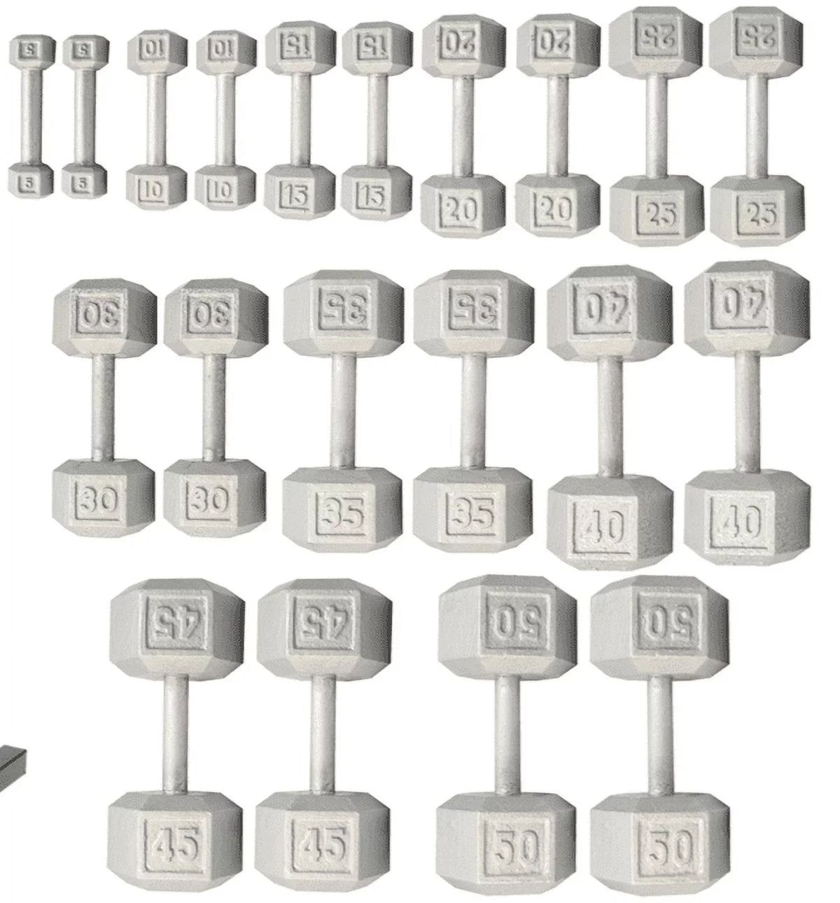Hex YORK 5-50 Dumbbells lb. Iron Cast