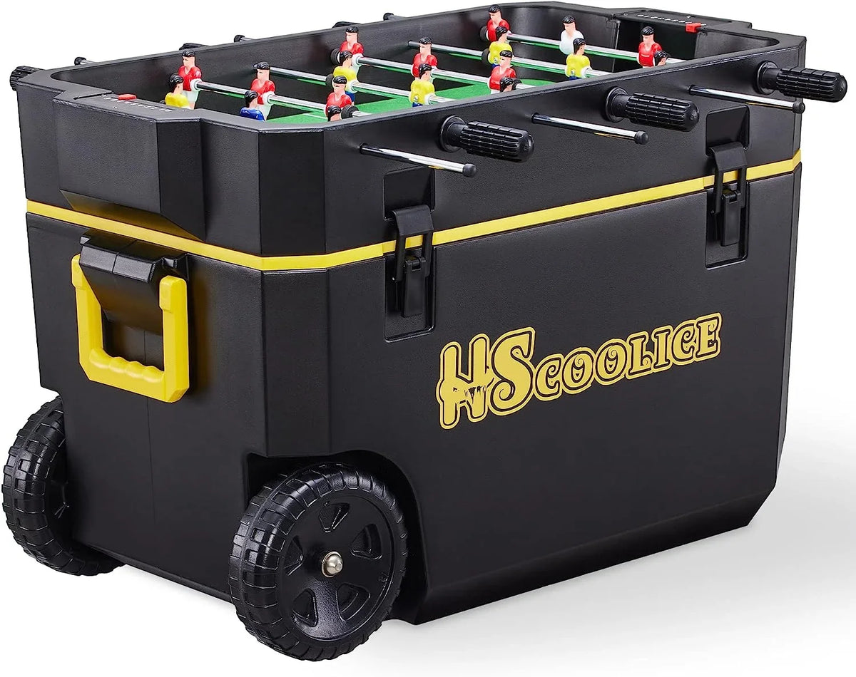 QT Family Black & Picnic, 65 Cooler Portable Ideal Hard Cooler Ice Outdoor Table, Barbecue, Wheels, Chest Red with Gathering Camping, with for - Foosball