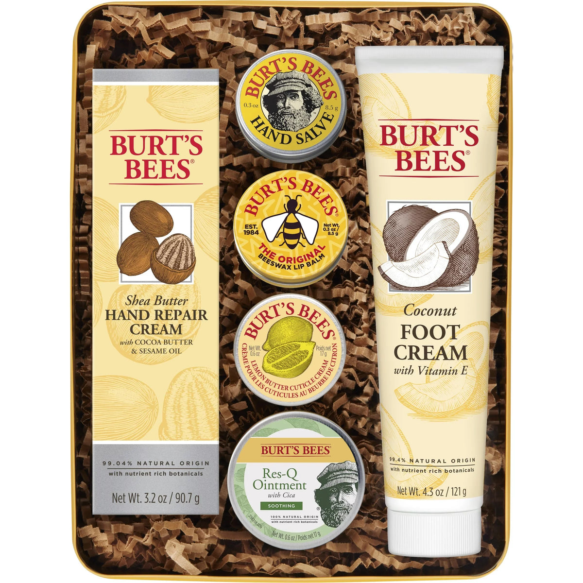Foot Salve, Cream Burt's 6 Classics Balm, Cuticle Res-Q Giftable Set, Repair Cream, Lip Bees in Tin Hand Hand Cream Products and Ointment, Gift