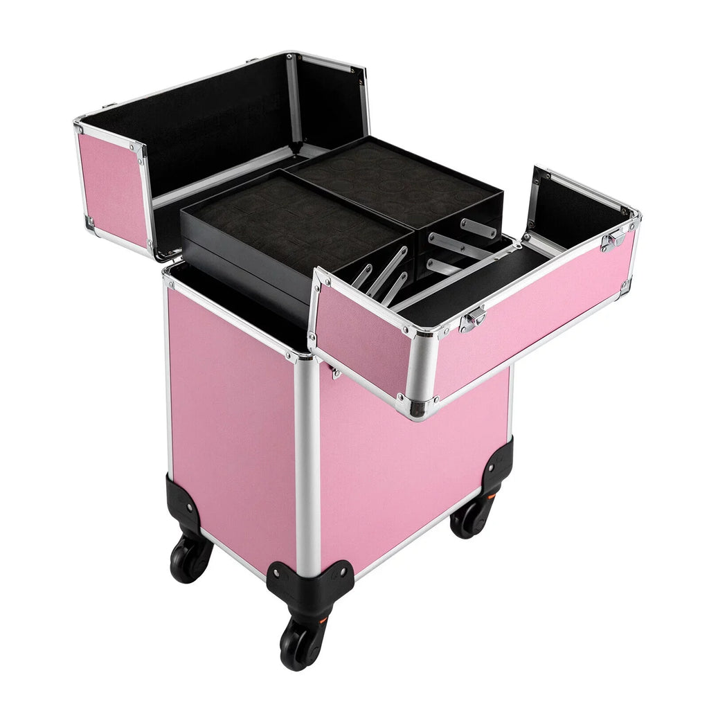 Storage Professional Rolling Trolley with Cosmetic Miumaeov Makeup 4-Tier Organizer Case Train Wheels Makeup