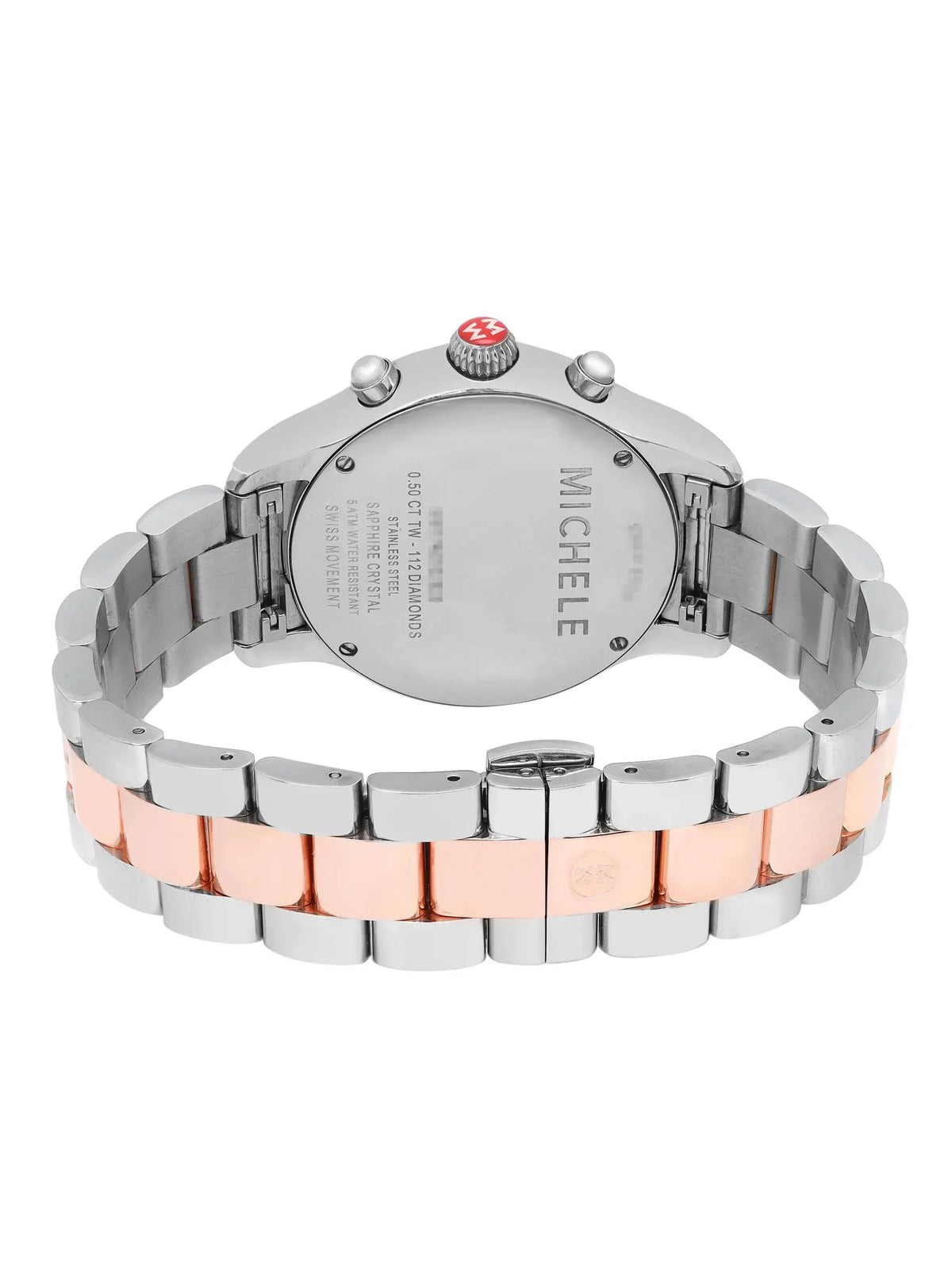 Watch 40mm Michele Steel Quartz Diamond MWW17A000017 0.50cttw Jetway Ladies